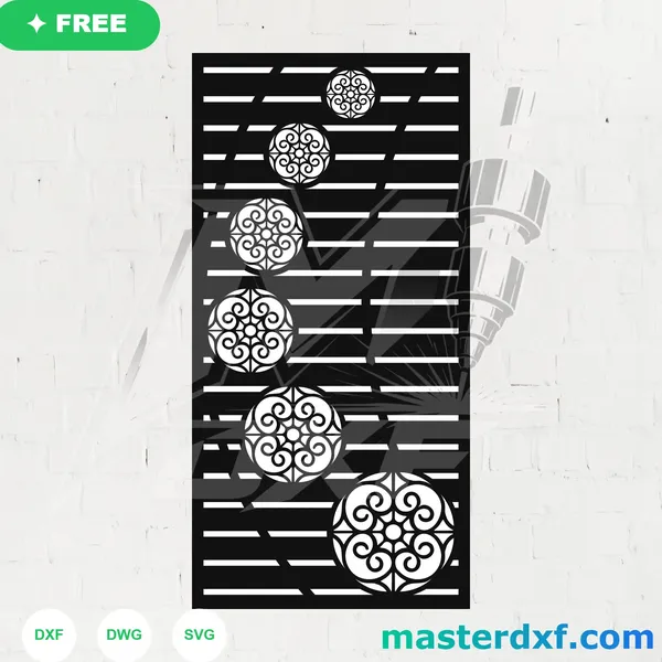 Cascading Ornamental Medallions Free DXF File DXF File